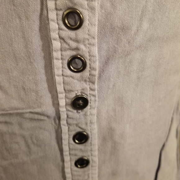 Rock & Republic Women's Blue Grey Button Down Collared Tank Top ~BNWOT!~ - Picture 2 of 5